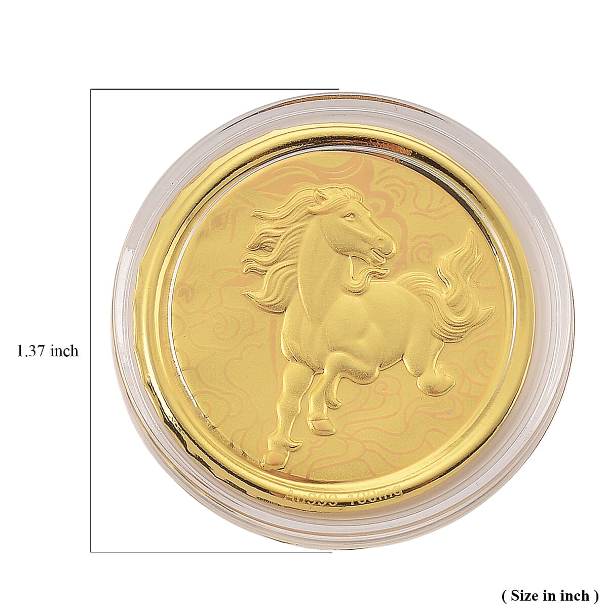 Ankur Treasure Chest Doorbuster 24K Yellow Golden Celestial 2026 Zodiac Horse Coin Bar with Rainbow Line 100mg image number 3