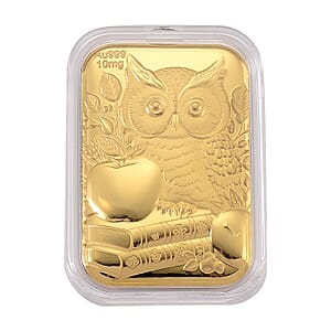 Ankur Treasure Chest 24K Golden Owl and Apple Emboss Sheet (31x45.5mm) 10mg