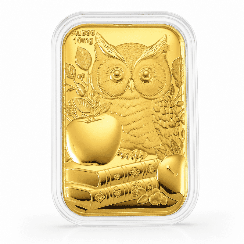 Owl and Apple 24k Gold Embossed Sheet 10mg