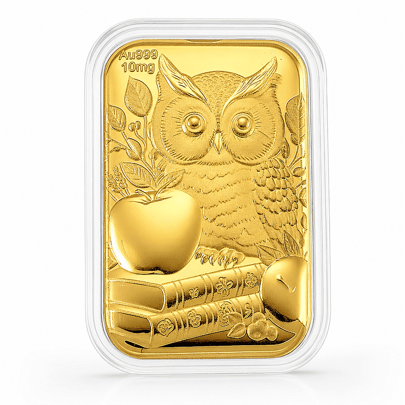Owl and Apple 24k Gold Embossed Sheet 10mg