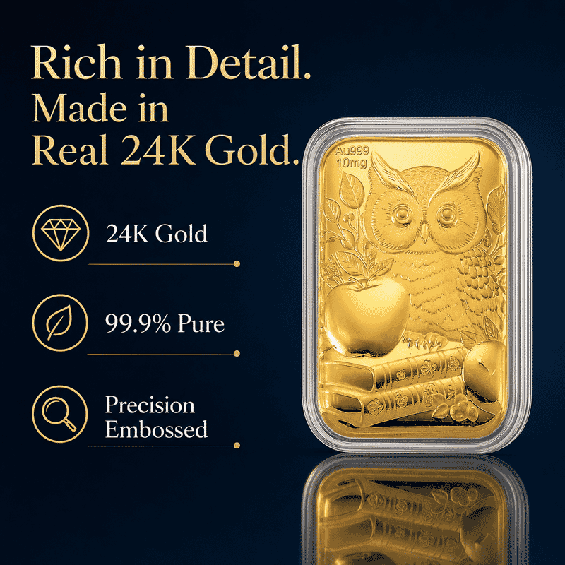 Owl and Apple 24k Gold Embossed Sheet 10mg