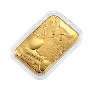24K Golden Owl and Apple Emboss Sheet (31x45.5mm) 10mg