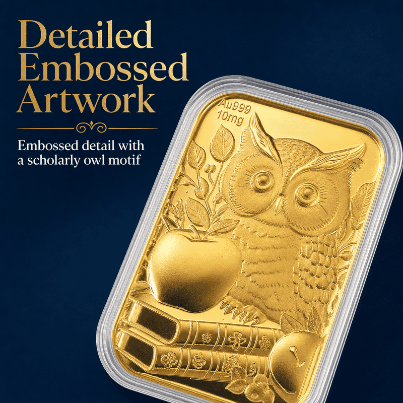 Owl and Apple 24k Gold Embossed Sheet 10mg