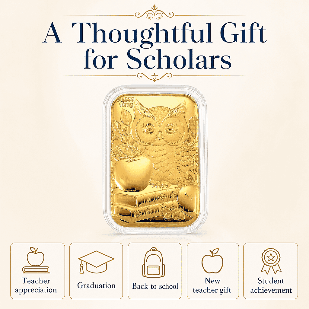 Owl and Apple 24k Gold Embossed Sheet 10mg