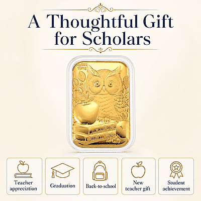 Owl and Apple 24k Gold Embossed Sheet 10mg