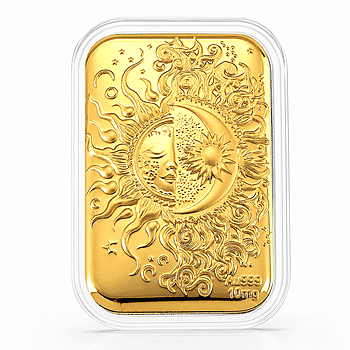 24K Golden Celestial Sun and Moon Emboss Sheet 10mg - Product card gallery slide 1 (10178323382585)
