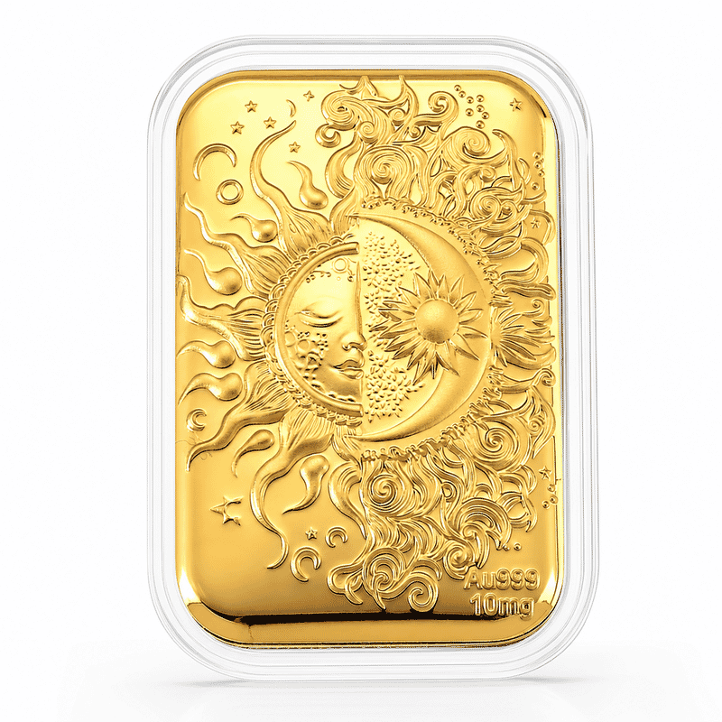 24K Golden Celestial Sun and Moon Emboss Sheet 10mg