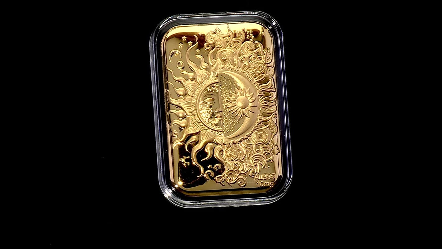 24K Golden Celestial Sun and Moon Emboss Sheet 10mg