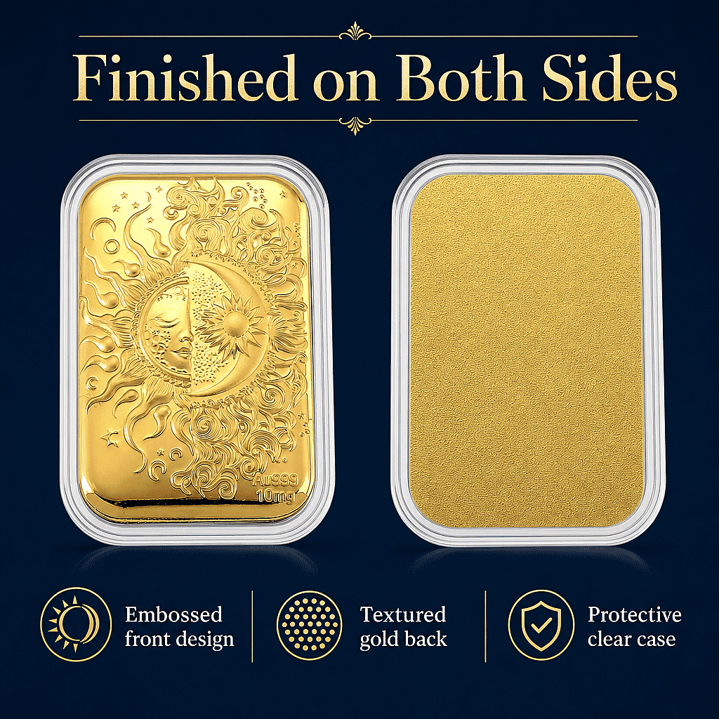  24K Golden Celestial Sun and Moon Emboss Sheet 10mg