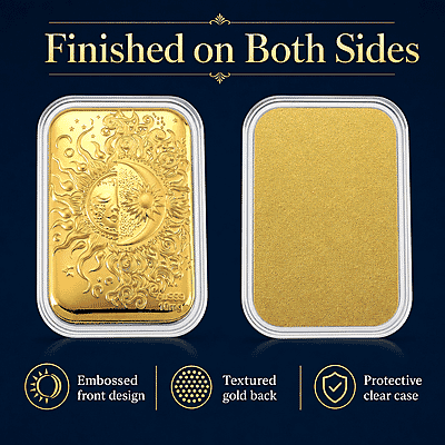 24K Golden Celestial Sun and Moon Emboss Sheet 10mg