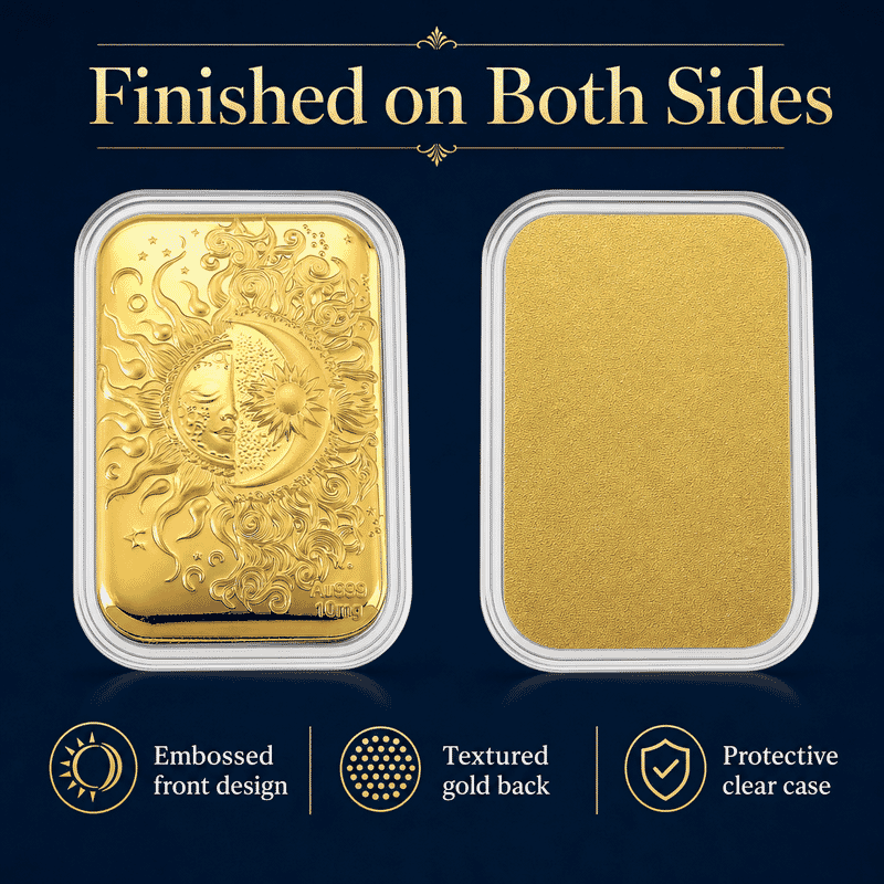 24K Golden Celestial Sun and Moon Emboss Sheet 10mg