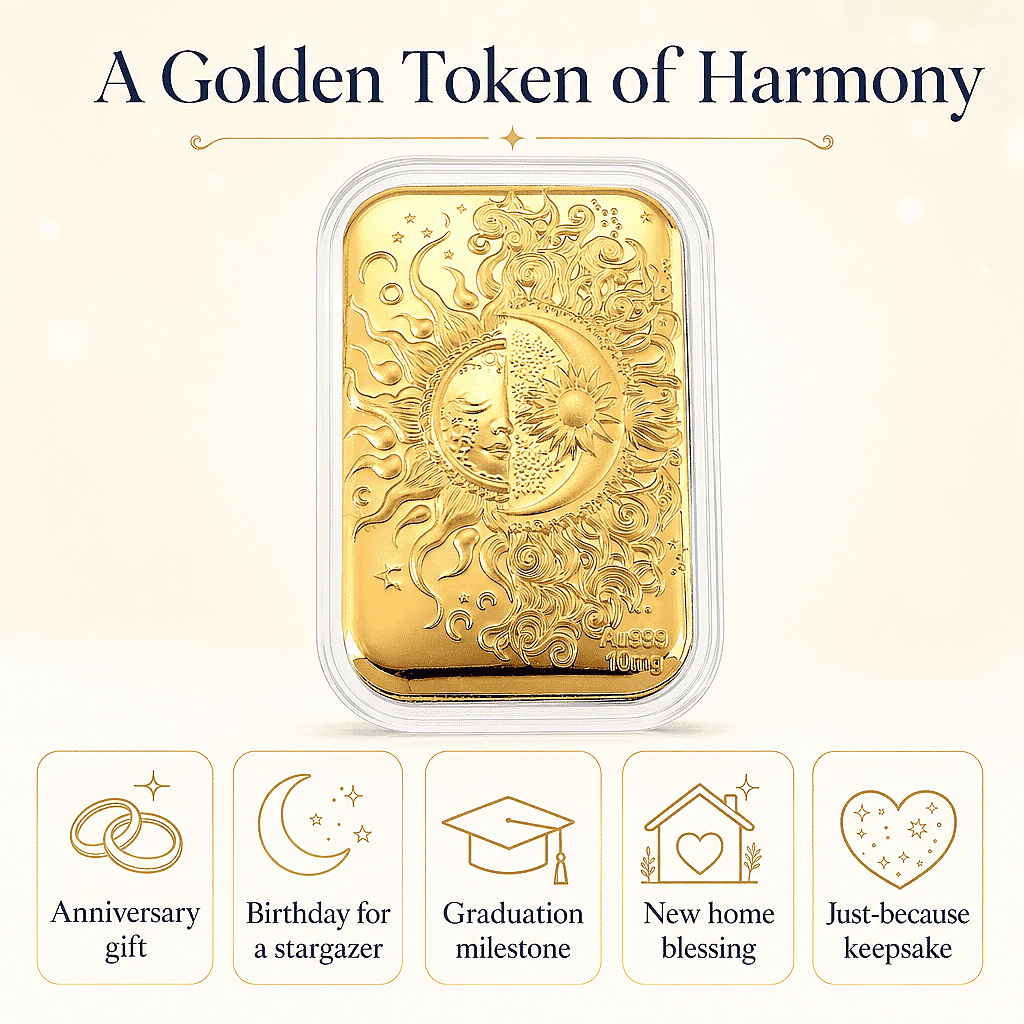  24K Golden Celestial Sun and Moon Emboss Sheet 10mg