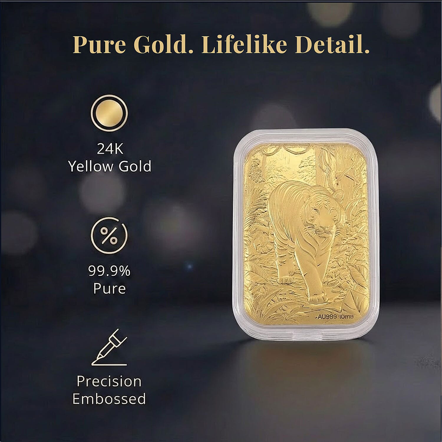 24K Golden Tiger Emboss Sheet (31x45.5mm) 10mg
