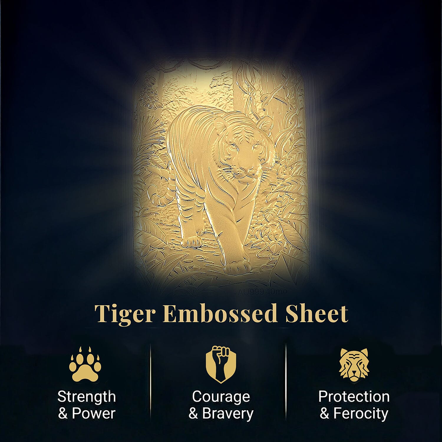 24K Golden Tiger Emboss Sheet (31x45.5mm) 10mg