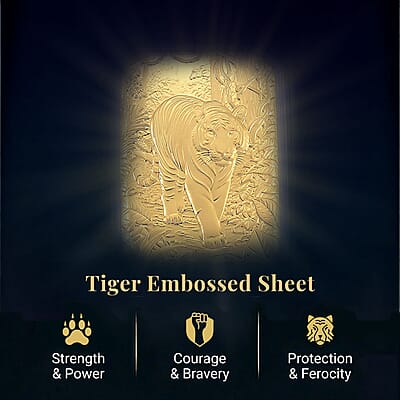 24K Golden Tiger Emboss Sheet (31x45.5mm) 10mg