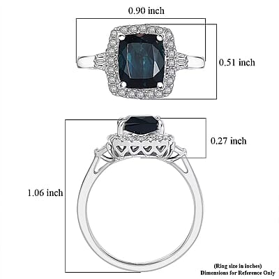 Certified & Appraised Rhapsody 950 Platinum AAAA Monte Belo Indicolite, Diamond (E-F, VS) (0.32 cts) Ring (Size 5.0) (6.90 g) 3.03 ctw