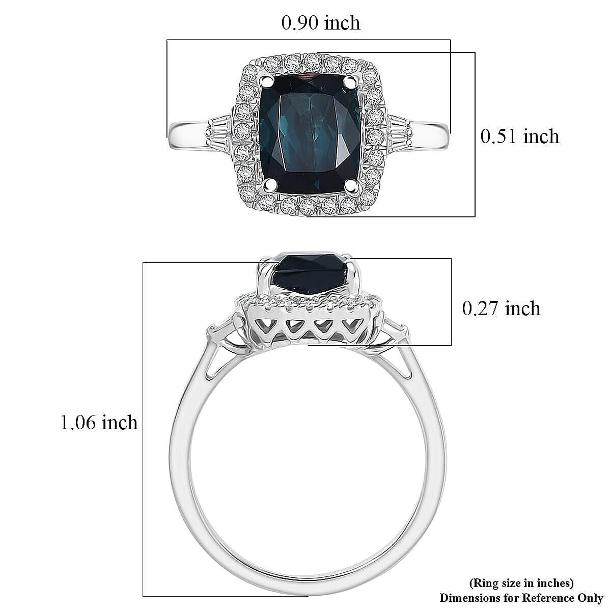 Certified & Appraised Rhapsody 950 Platinum AAAA Monte Belo Indicolite, Diamond (E-F, VS) (0.32 cts) Ring (Size 6.0) (6.90 g) 3.03 ctw image number 5