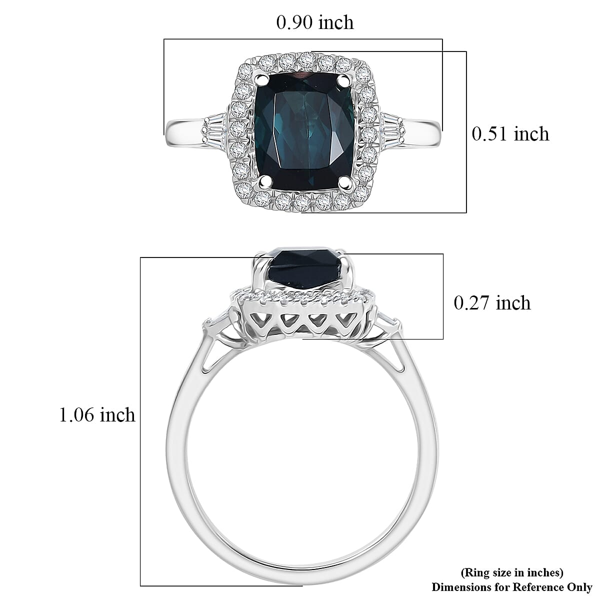 Certified & Appraised Rhapsody AAAA Monte Belo Indicolite and E-F VS Diamond 3.03 ctw Ring in 950 Platinum (Size 8.0) 6.90 Grams image number 5