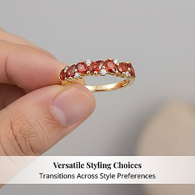 Certified & Appraised AAA Orange Sapphire, Diamond Ring in 10K Yellow Gold 1.50 ctw (Size 11.0)