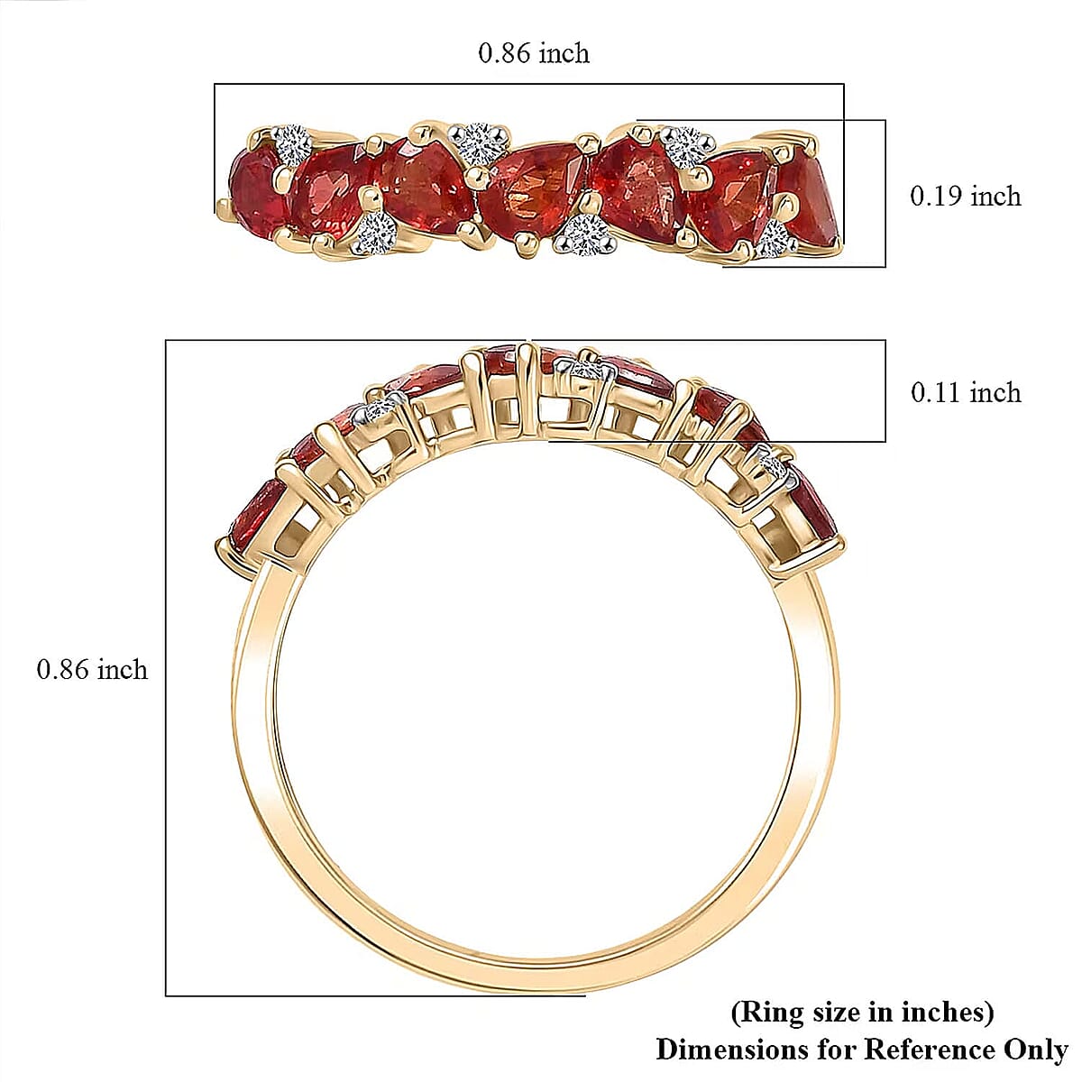 Certified and Appraised AAA Orange Sapphire, Diamond Ring in 10K Yellow Gold 1.50 ctw (Size 5.5) image number 5