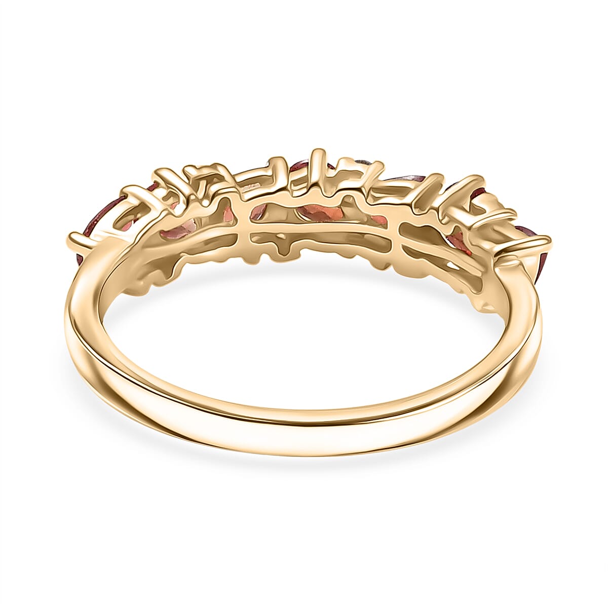 Doorbuster Certified & Appraised 10K AAA Orange Sapphire and Luxuriant Diamond G-H SI 1.50 ctw Ring in Yellow Gold (Size 6.0) image number 4