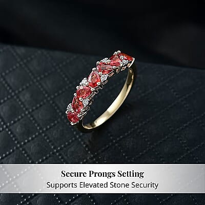 Certified & Appraised AAA Orange Sapphire, Diamond Ring in 10K Yellow Gold 1.50 ctw (Size 9.0)