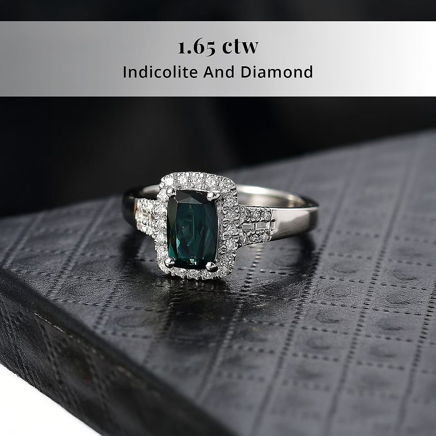 Certified & Appraised Rhapsody AAAA Monte Belo Indicolite, Diamond Ring in 950 Platinum 1.65 ctw (Size 7.0)