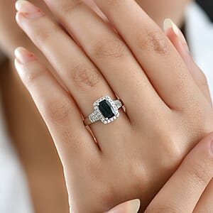 Certified Rhapsody AAAA Monte Belo Indicolite, Diamond Ring in 950 Platinum 1.65 ctw (Size 7.0)