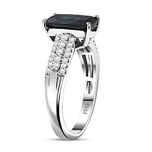 Certified & Appraised Rhapsody AAAA Monte Belo Indicolite and E-F VS Diamond 2.50 ctw Ring in 950 Platinum (Size 10.0) 6.67 Grams