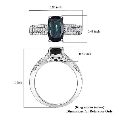 Certified & Appraised Rhapsody AAAA Monte Belo Indicolite and E-F VS Diamond 2.50 ctw Ring in 950 Platinum (Size 10.0) 6.67 Grams