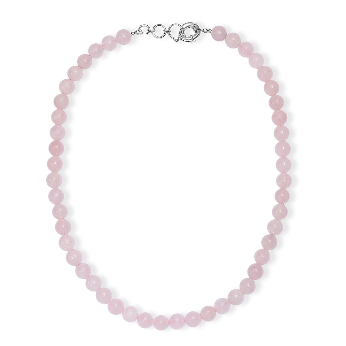 EverTrue Rose Quartz 355.00 ctw Beaded Necklace in Platinum Over 20 Inches  image number 3