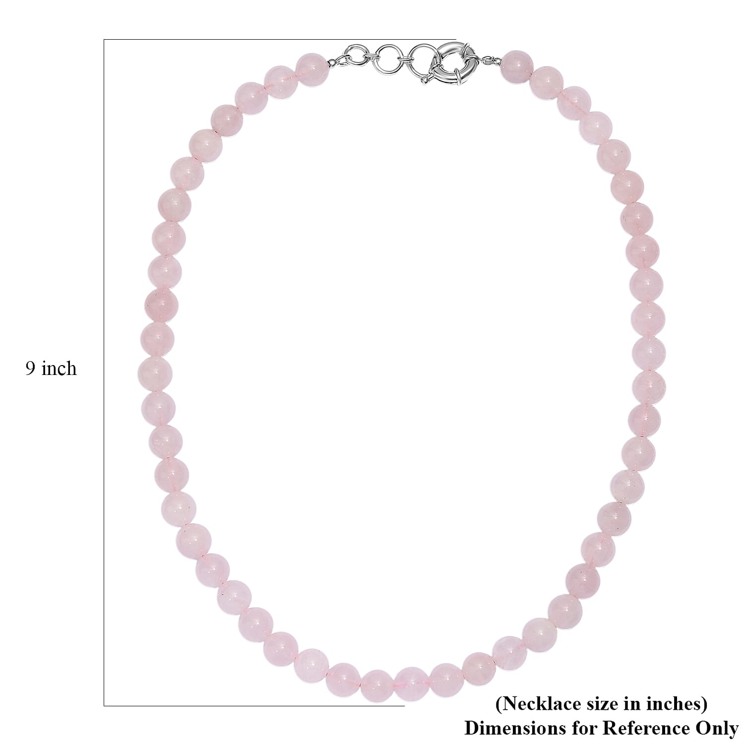 EverTrue Rose Quartz 355.00 ctw Beaded Necklace in Platinum Bond 20 Inches