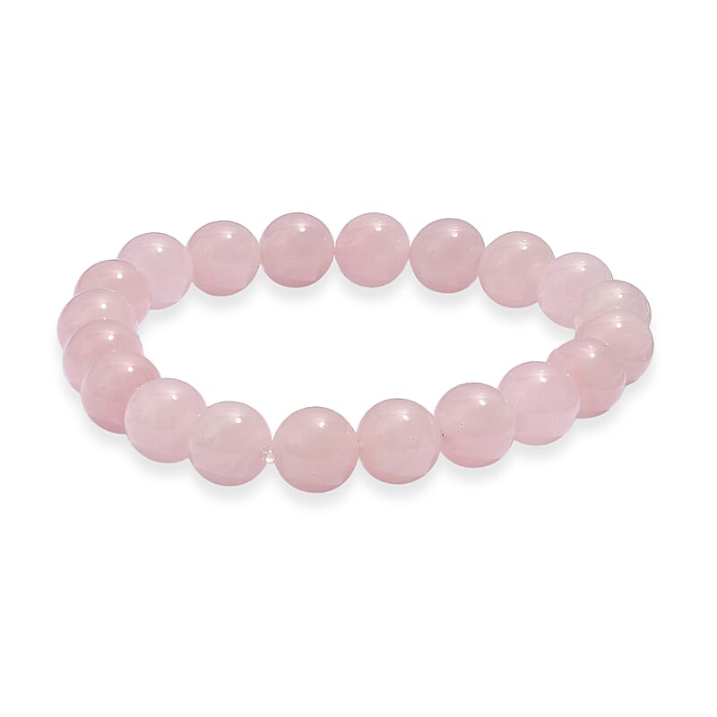 Galilea Rose Quartz 148.00 ctw Beaded Stretch Bracelet