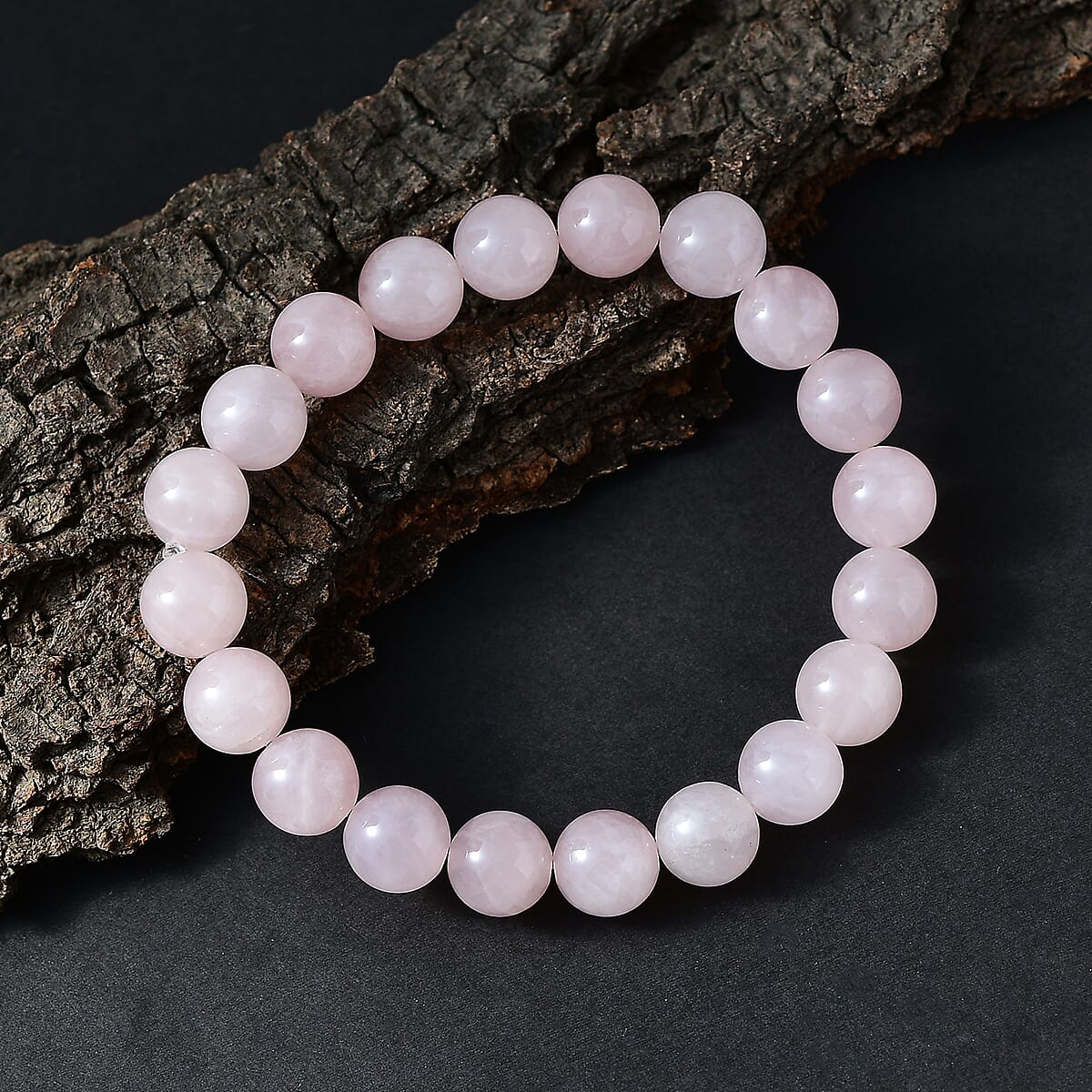 Galilea Rose Quartz 148.00 ctw Beaded Stretch Bracelet image number 1