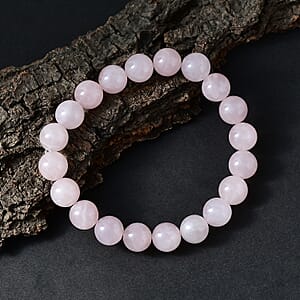 Galilea Rose Quartz 148.00 ctw Beaded Stretch Bracelet