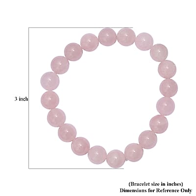 Galilea Rose Quartz 148.00 ctw Beaded Stretch Bracelet