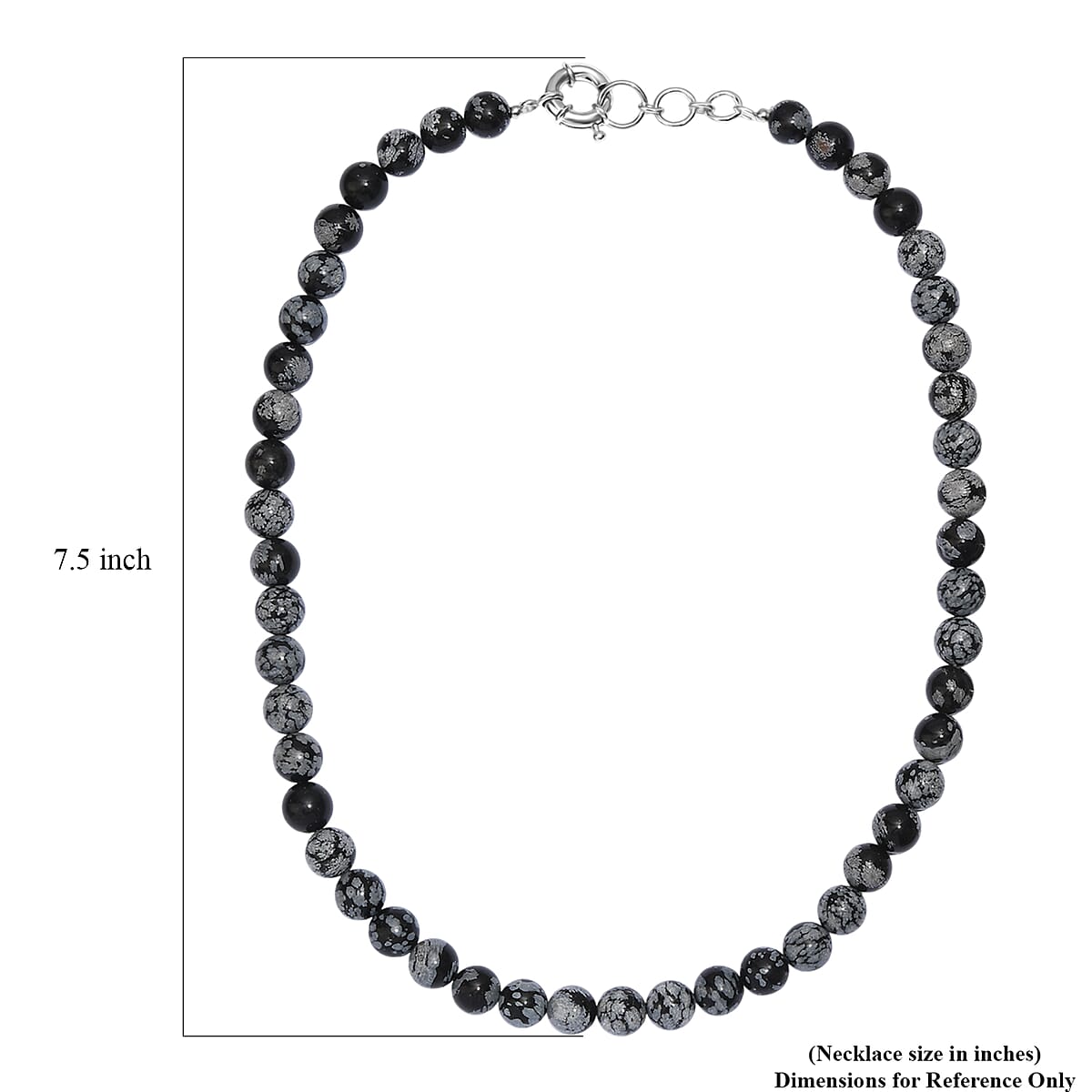 EverTrue Snowflake Obsidian 305.00 ctw Beaded Necklace in Platinum Over 20 Inches  image number 5