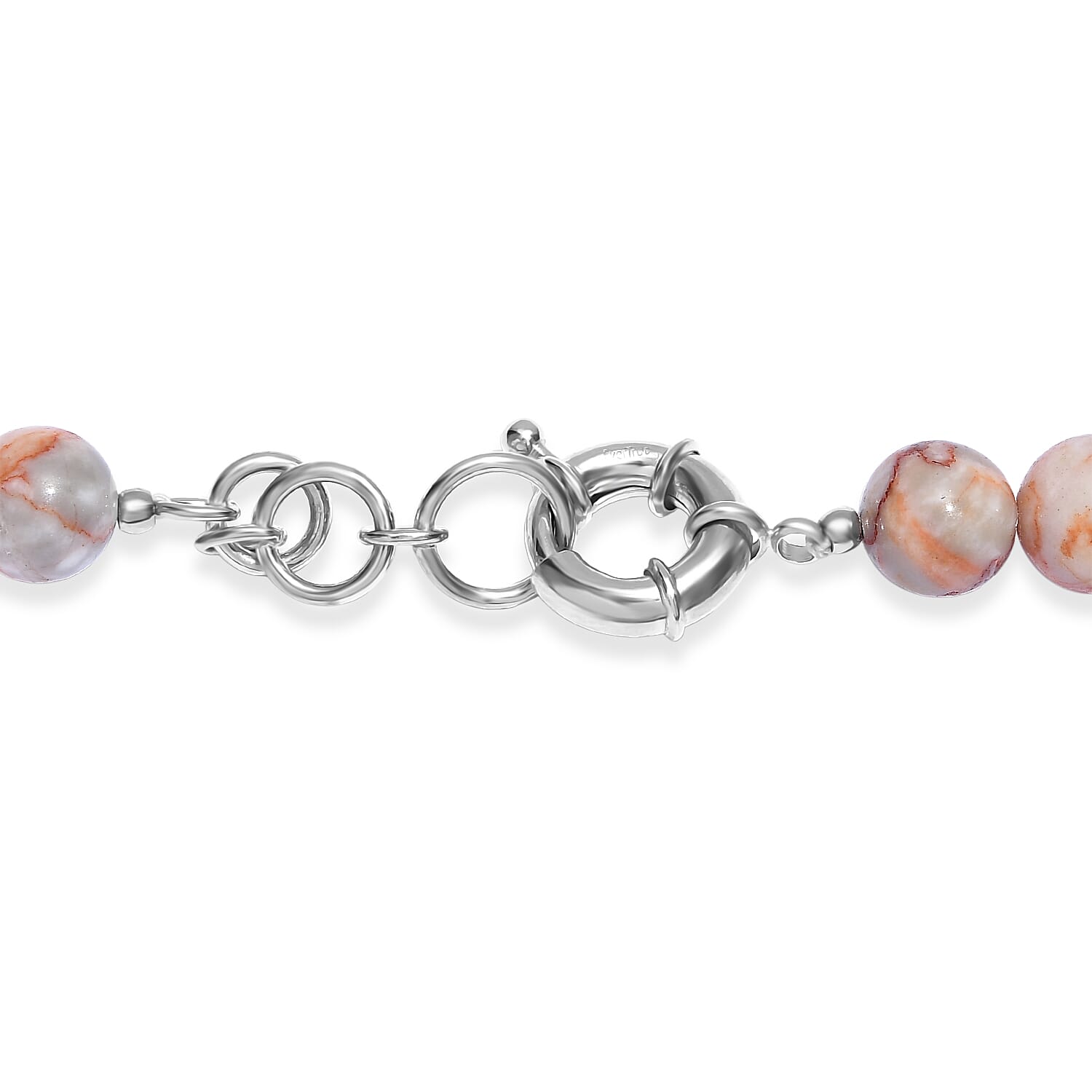 EverTrue Pink Web Jasper 350.00 ctw Beaded Necklace in Platinum Bond 20 Inches