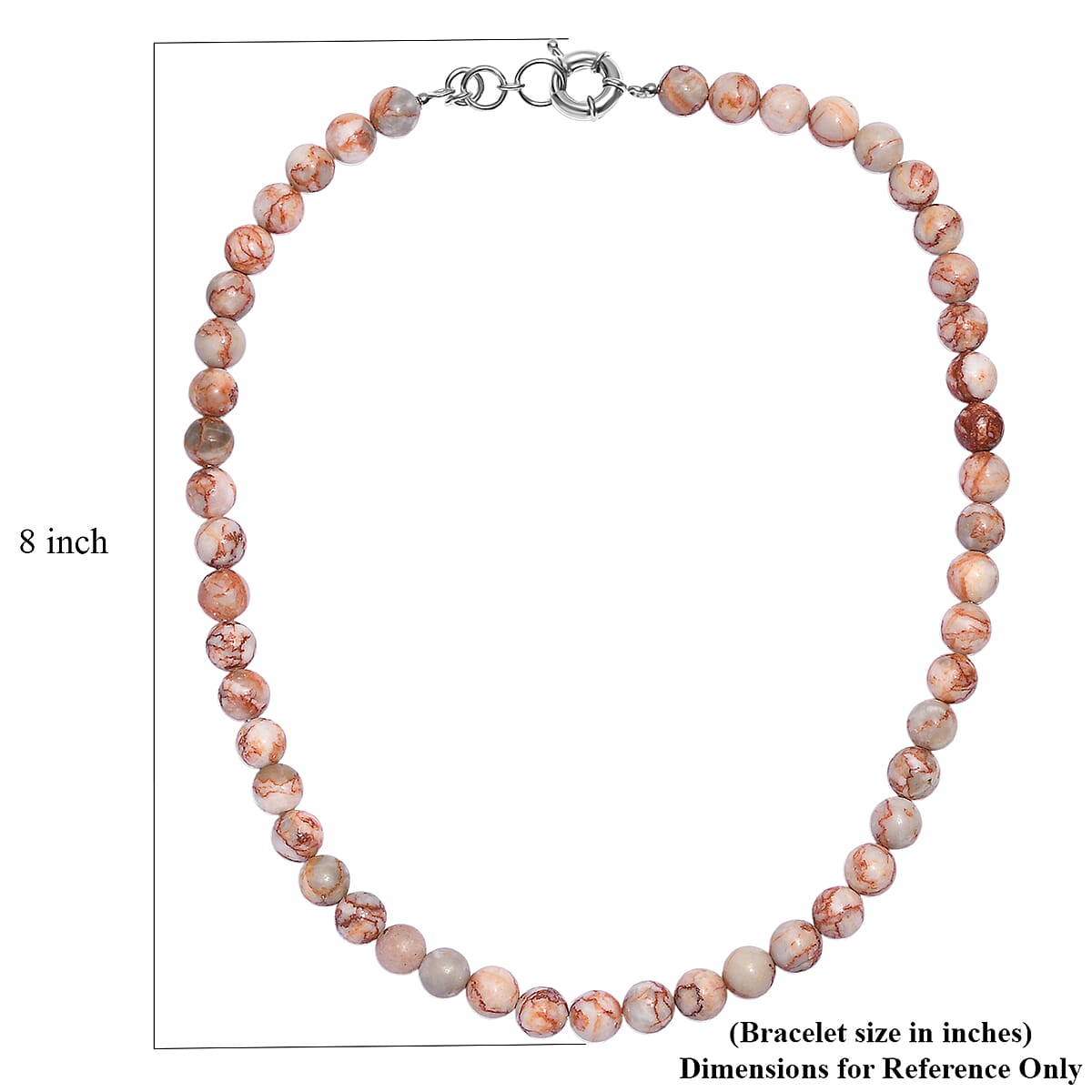 EverTrue Pink Web Jasper 350.00 ctw Beaded Necklace in Platinum Over 20 Inches  image number 5