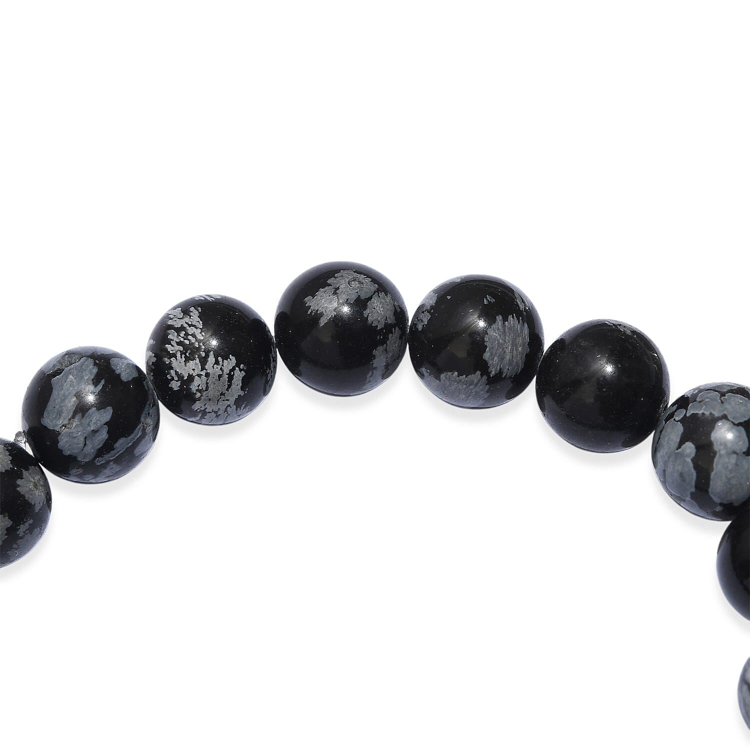 Snow Flake Obsidian 125.00 ctw Beaded Stretch Bracelet