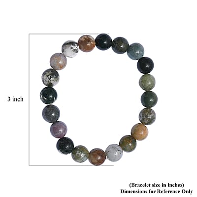 Moss Agate 140.00 ctw Beaded Stretch Bracelet
