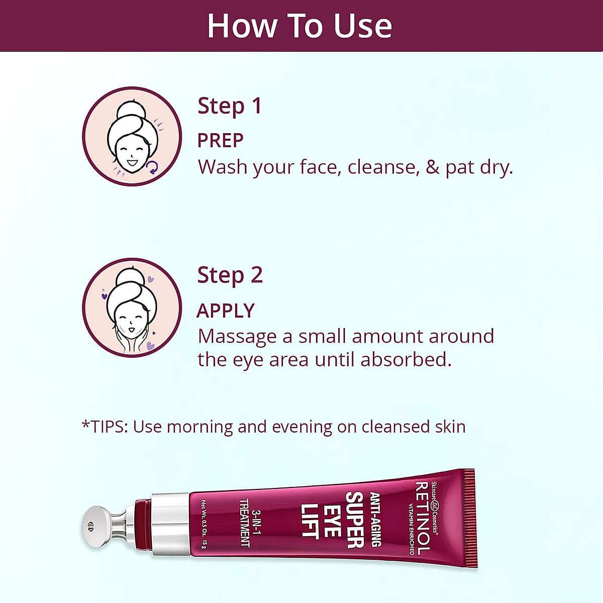 Retinol Vitamin Enriched Super Eye Lift 3-in-1 Treatment (0.5oz) Made in US (Ships in 5-7 Days) image number 3