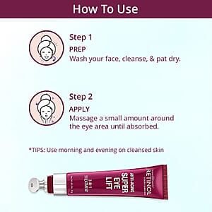 Retinol Vitamin Enriched Super Eye Lift 3-in-1 Treatment (0.5oz) Made in US