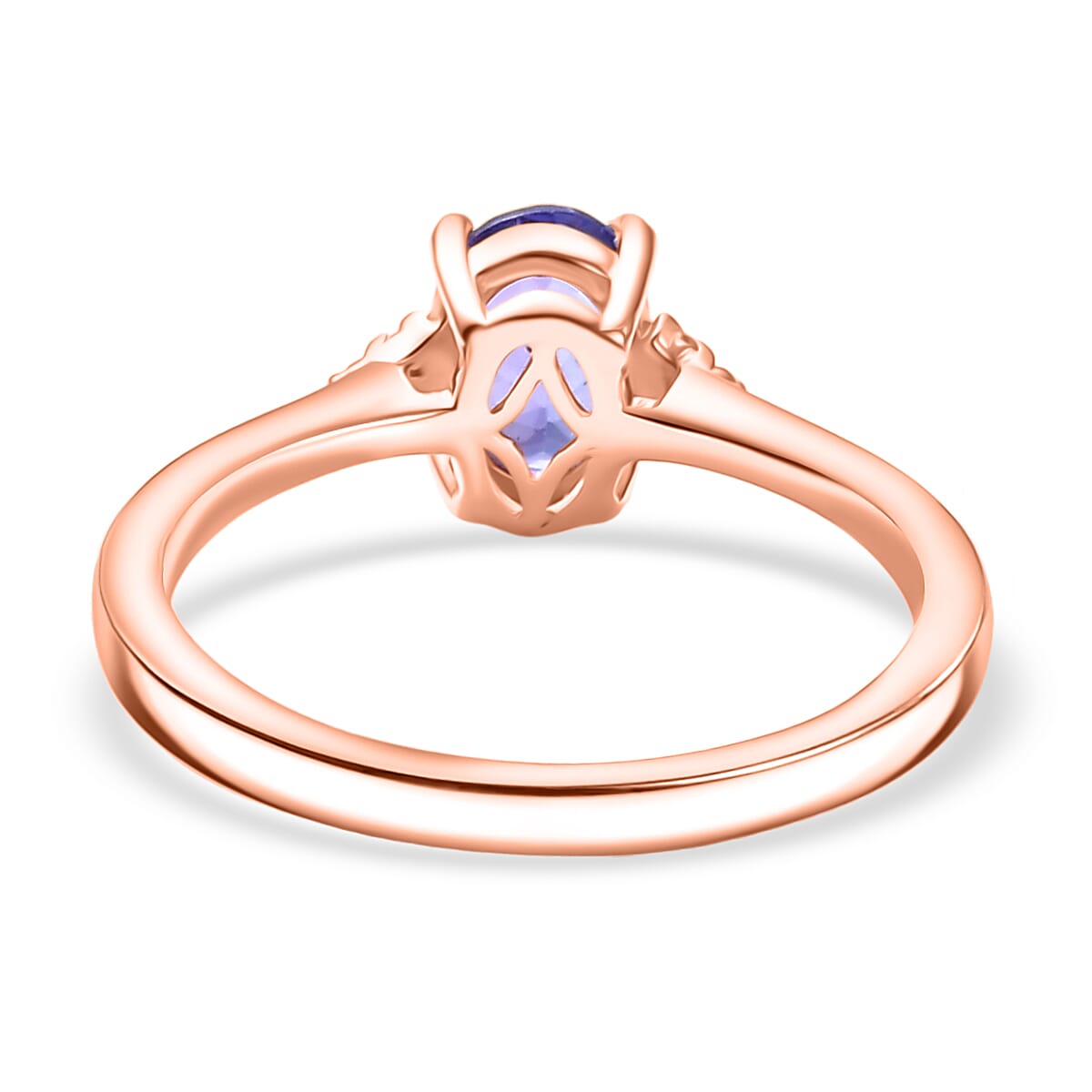 D'Joy AAA Tanzanite, Natural Pink Diamond Ring in 18K Vermeil RG Over Sterling Silver 1.10 ctw (Size 5.0) image number 4