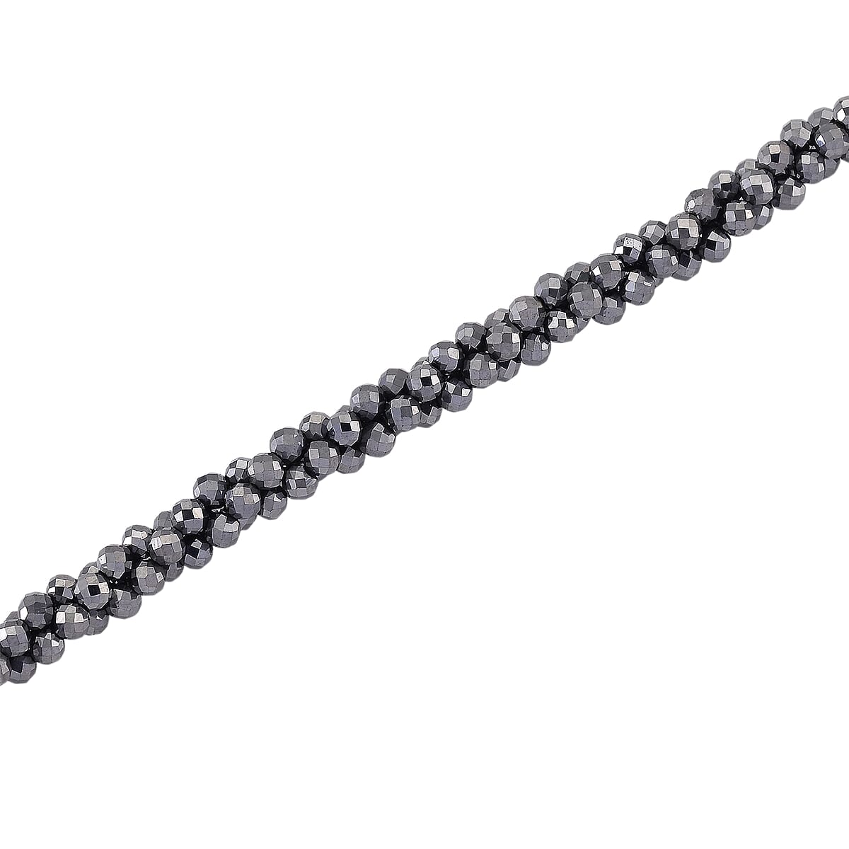 Doorbuster Terahertz 80.00 ctw Beaded 3 Row Twisted Necklace in Stainless Steel 18-20 Inches image number 4