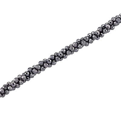 Terahertz 80.00 ctw Beaded 3 Row Twisted Necklace in Stainless Steel 18-20 Inches