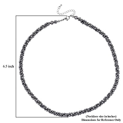 Terahertz 80.00 ctw Beaded 3 Row Twisted Necklace in Stainless Steel 18-20 Inches