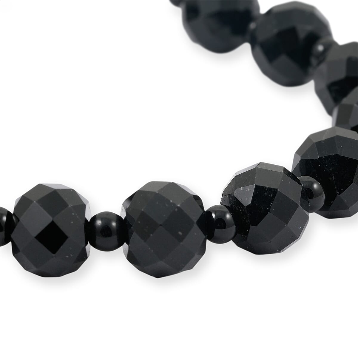EverTrue Thai Black Spinel and Black Obsidian 80.00 ctw Beaded Bracelet in Stainless Steel (7.25 In) image number 3
