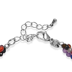 EverTrue Multi Gemstone 50.00 ctw Bracelet in Stainless Steel (7.25-9.25In)