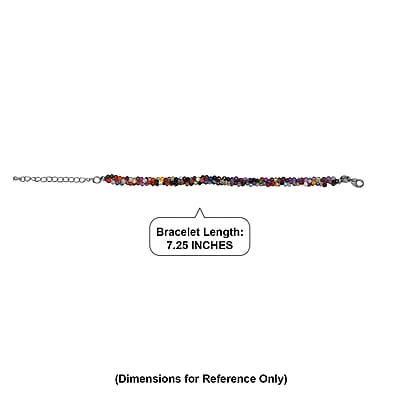 EverTrue Multi Gemstone 50.00 ctw Bracelet in Stainless Steel (7.25-9.25In)